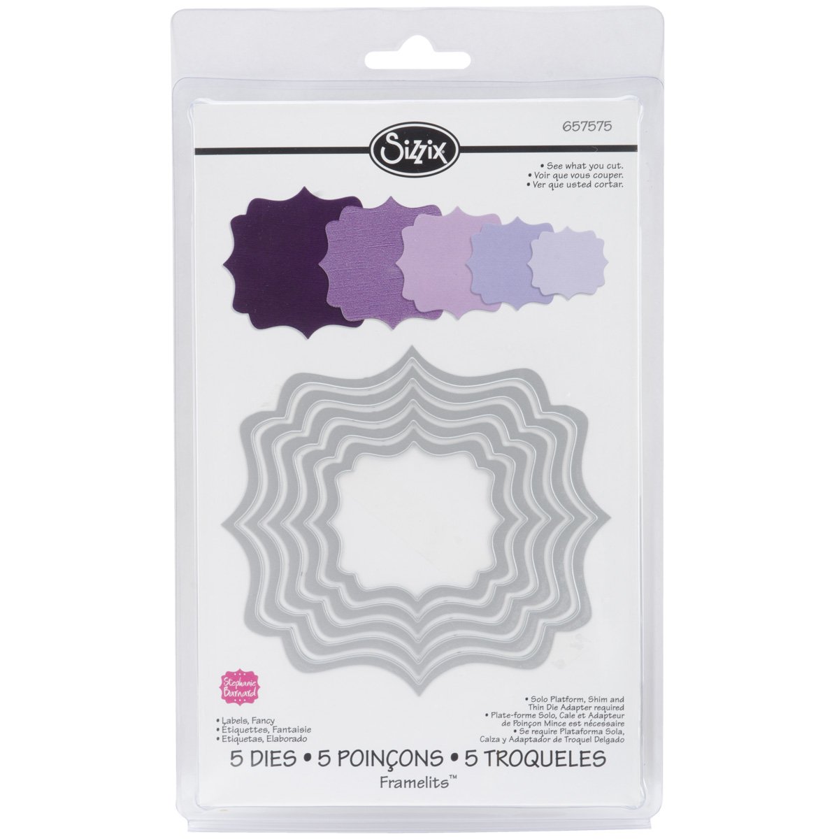Sizzix Framelits Plus Die 19.05㎝×19.05㎝ Amazon.com: Sizzix Framelits Die Set 5/PK - Labels, Fancy by